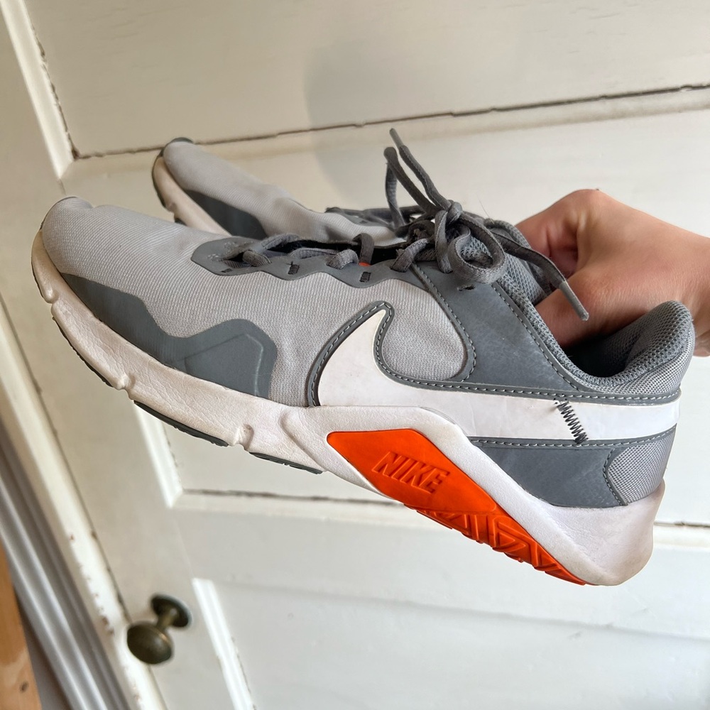 Nike Gray and Orange Men's Sneakers